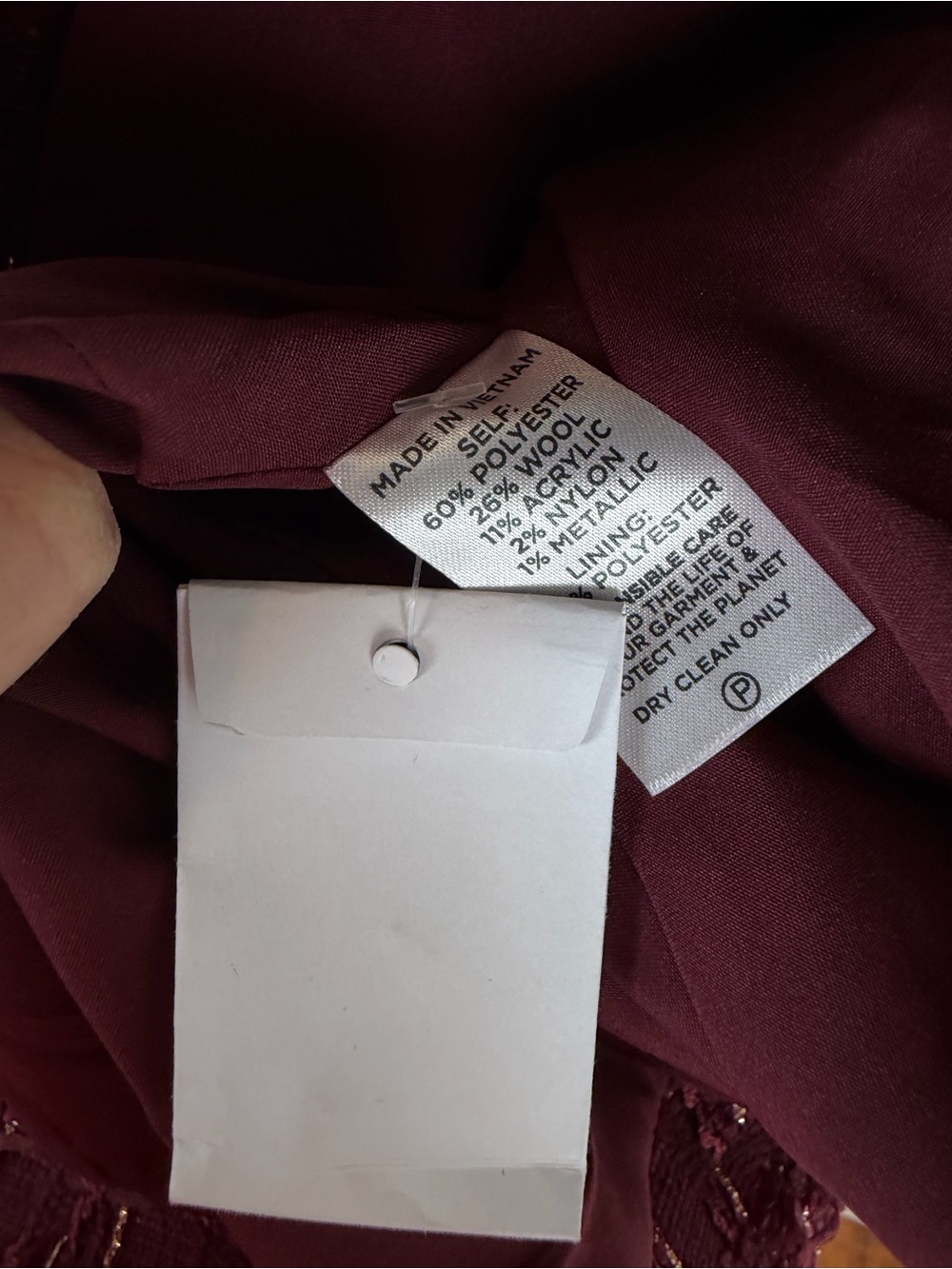 NWT Hill House The Valentina Jacket Tweed Blazer Burgundy Size XL - Picture 11 of 11